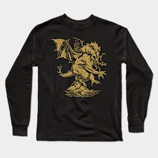 Cthulhu, Lovecraft, HEJK81, gold Long Sleeve T-Shirt